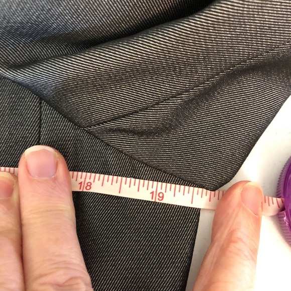 Tahari Arthur S Levine Petite 6P Blazer Dark Gray with Sheen Women's One Button - Picture 11 of 12